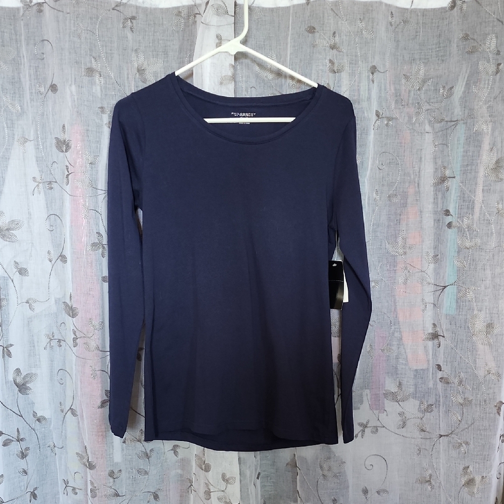 Women's Navy Long Sleeve Top